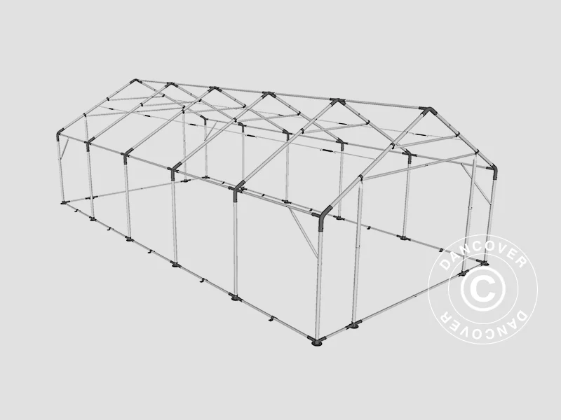Lagertelt PRO 5x10x2x3,39m, PVC, Grå - Image 17