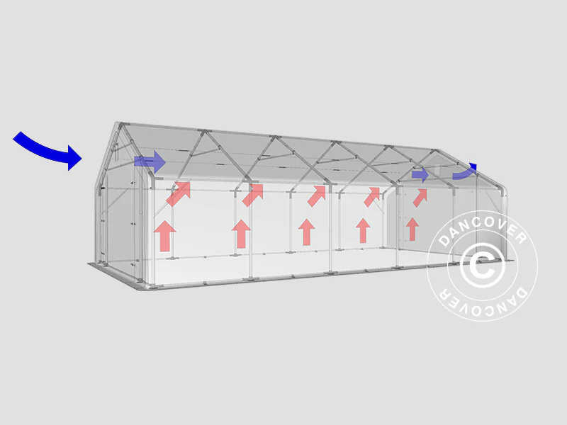 Lagertelt PRO 5x10x2x3,39m, PVC, Grå - Image 4