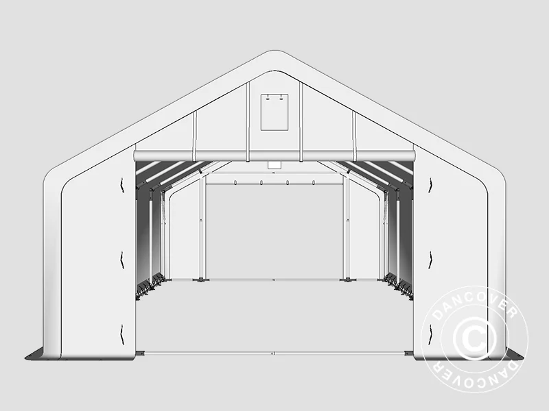 Lagertelt PRO 5x10x2x3,39m, PVC, Grønn - Image 11