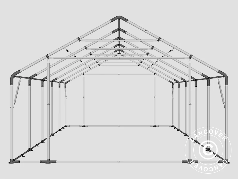 Lagertelt PRO 5x10x2x3,39m, PVC, Grønn - Image 14