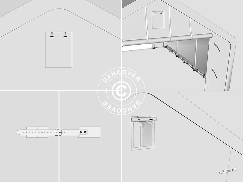 Lagertelt PRO 5x10x2x3,39m, PVC, Grønn - Image 16