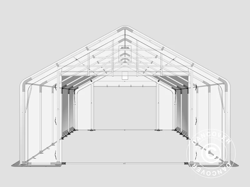 Lagertelt PRO 5x10x2x3,39m, PVC, Grønn - Image 7