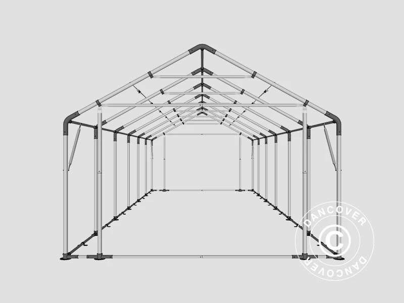 Lagertelt PRO 5x12x2x3,39m, PVC, Grå - Image 37