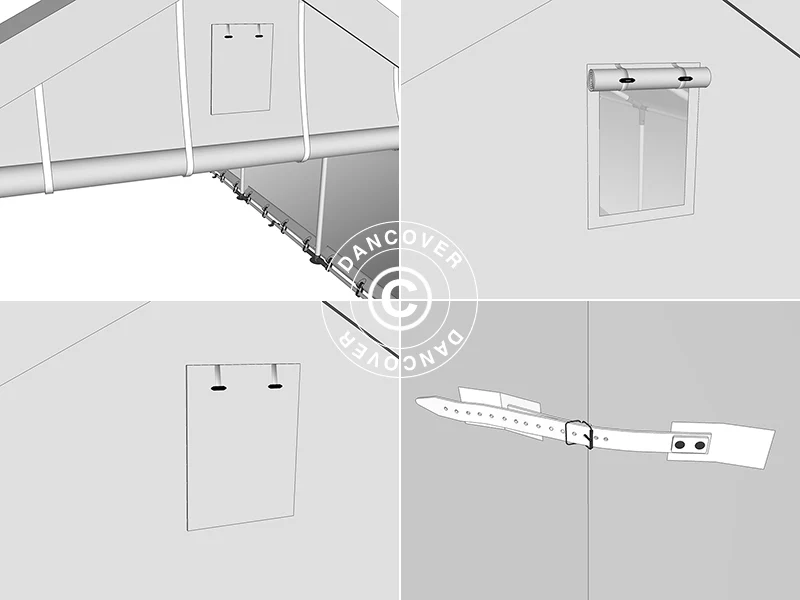 Lagertelt PRO 5x12x2x3,39m, PVC, Grå - Image 40