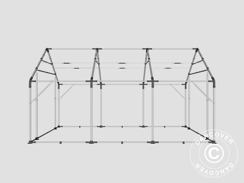 Lagertelt PRO 5x6x2x3,39m, PVC, Grå - Image 24