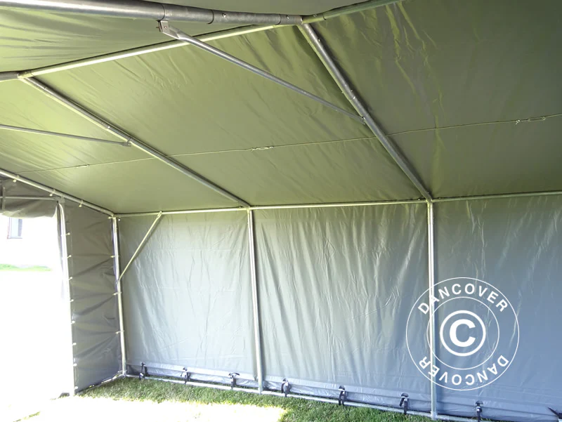 Lagertelt PRO 5x8x2,5x3,89m, PVC, Grå - Image 11