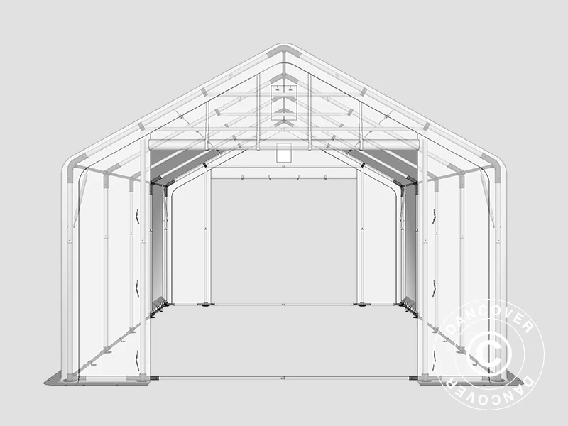 Lagertelt PRO 5x8x2,5x3,89m, PVC, Grå - Image 13
