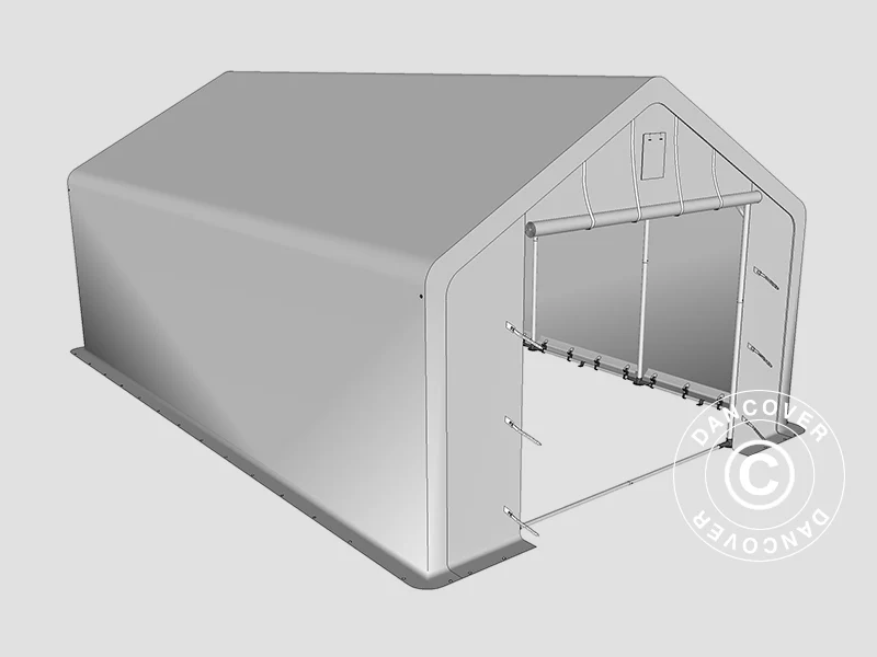 Lagertelt PRO 5x8x2,5x3,89m, PVC, Grå - Image 16
