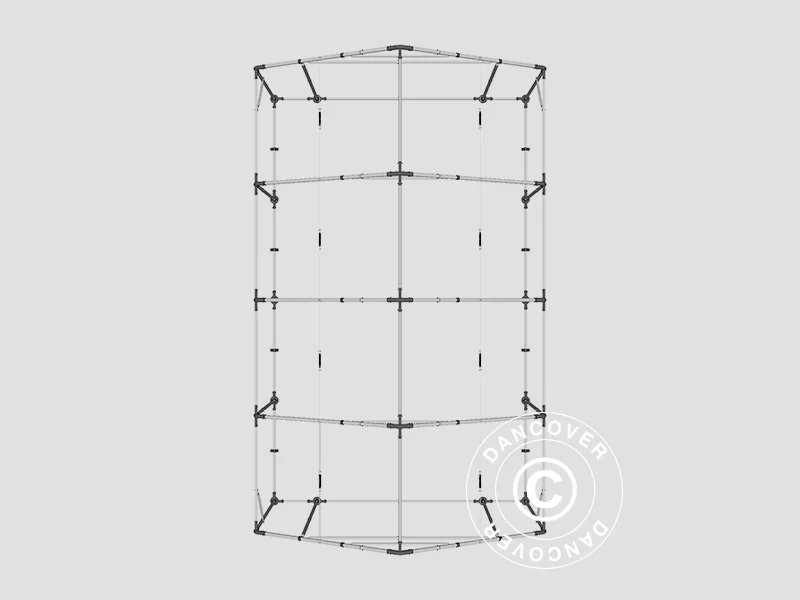 Lagertelt PRO 5x8x2,5x3,89m, PVC, Grå - Image 19