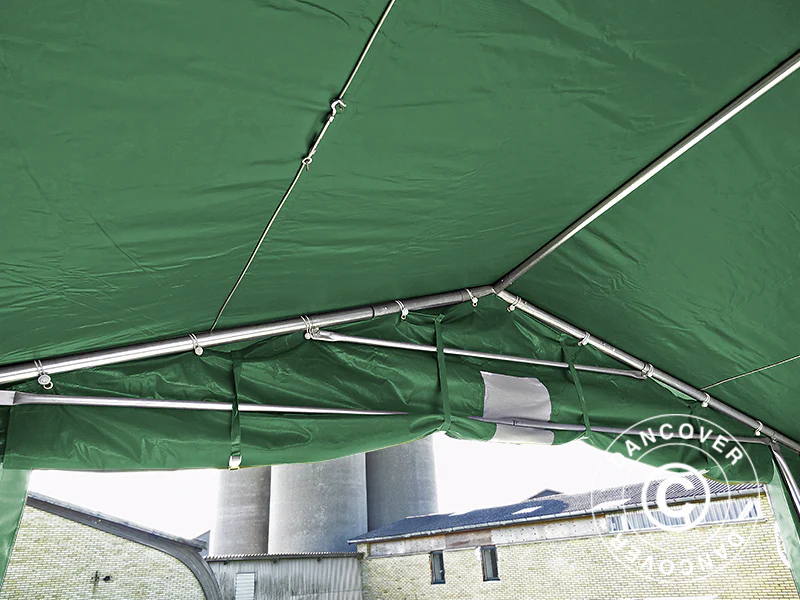 Lagertelt PRO 5x8x2,5x3,89m, PVC, Grønn - Image 10