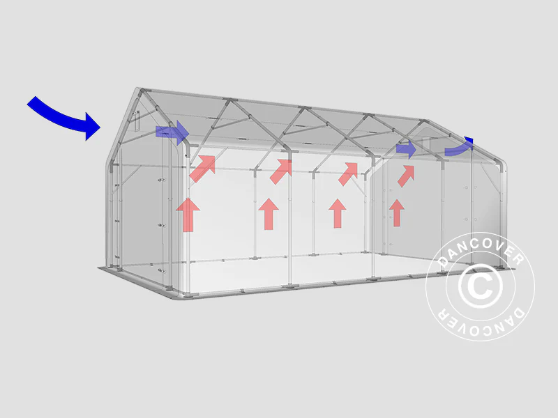 Lagertelt PRO 5x8x2,5x3,89m, PVC, Grønn - Image 9