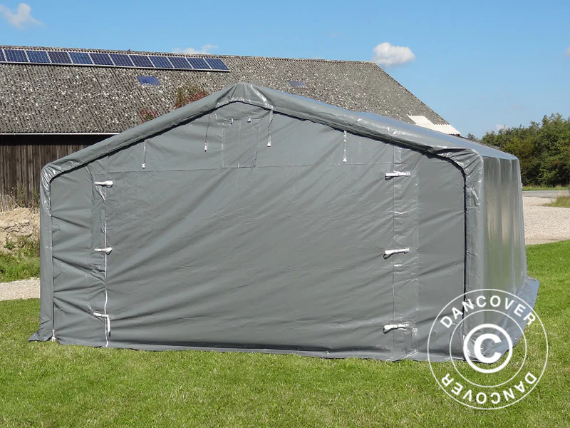 Lagertelt PRO 5x8x2x3,39m, PVC, Grå - Image 4