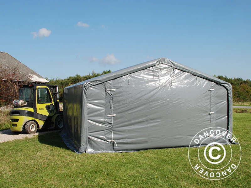 Lagertelt PRO 5x8x2x3,39m, PVC, Grå - Image 5