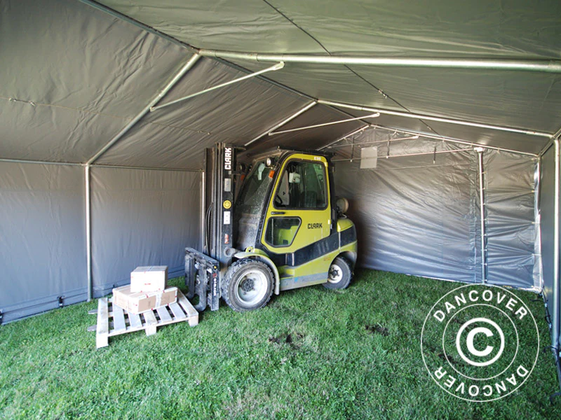 Lagertelt PRO 5x8x2x3,39m, PVC, Grå - Image 6