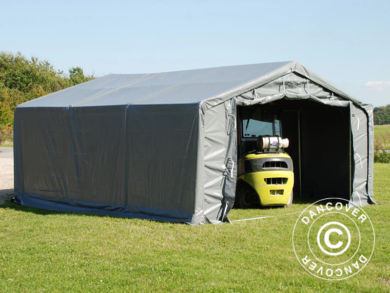 Lagertelt PRO 5x8x2x3,39m, PVC, Grå - Image 7
