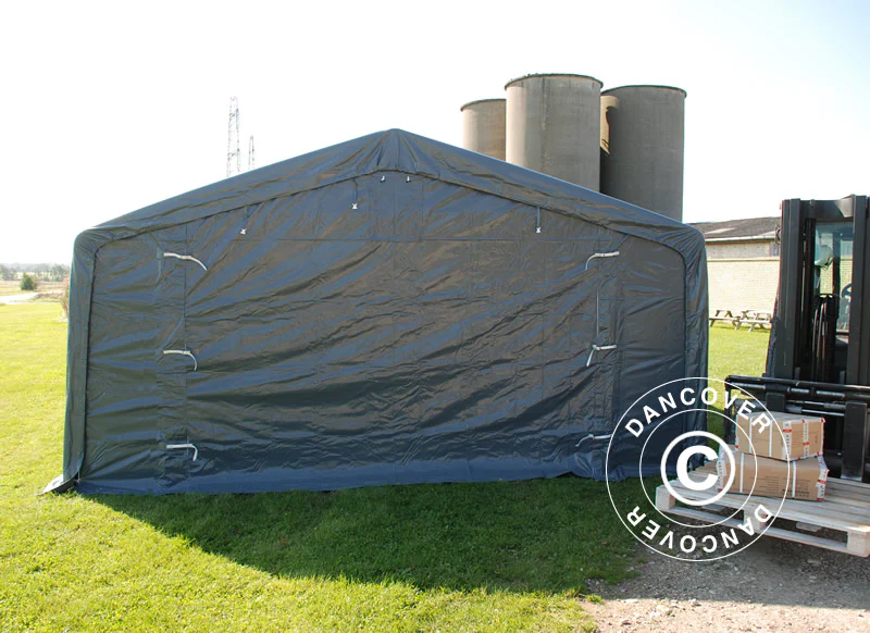 Lagertelt PRO 5x8x2x3,39m, PVC, Grå - Image 9