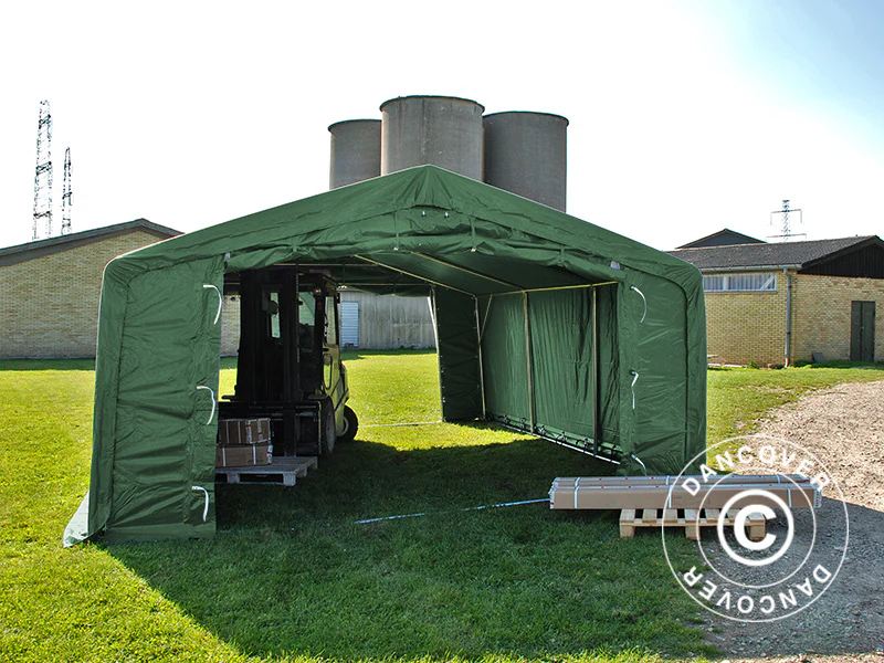 Lagertelt PRO 5x8x2x3,39m, PVC, Grønn - Image 11