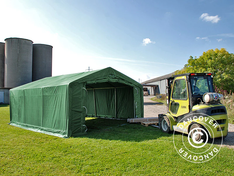 Lagertelt PRO 5x8x2x3,39m, PVC, Grønn - Image 13
