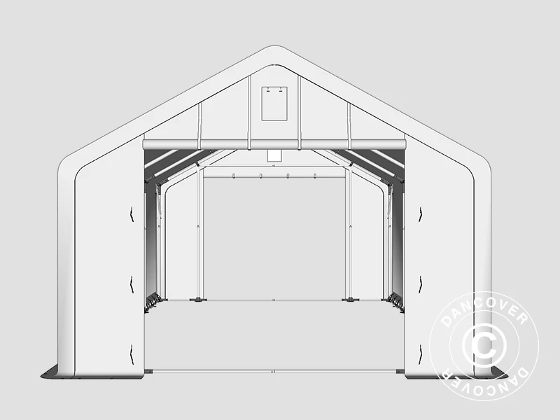 Lagertelt PRO 5x8x2x3,39m, PVC, Grønn - Image 19