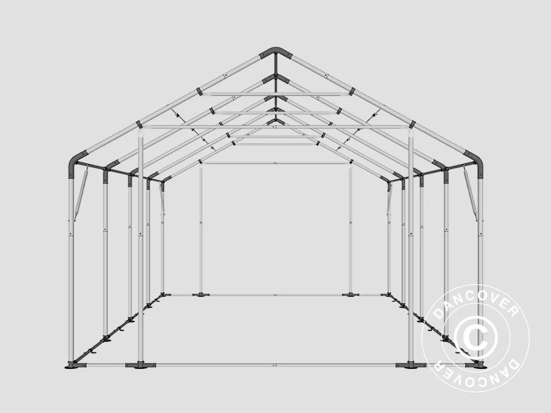 Lagertelt PRO 5x8x2x3,39m, PVC, Grønn - Image 22