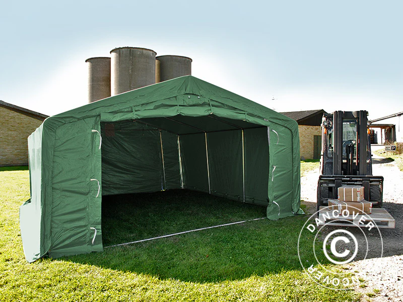 Lagertelt PRO 5x8x2x3,39m, PVC, Grønn - Image 5