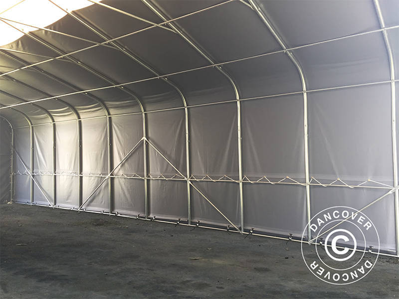 Lagertelt PRO 6x12x3,7m PVC m/hvitt takpanel, Grå - Image 11
