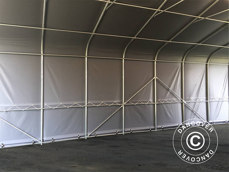 Lagertelt PRO 6x12x3,7m PVC m/hvitt takpanel, Grå - Image 12