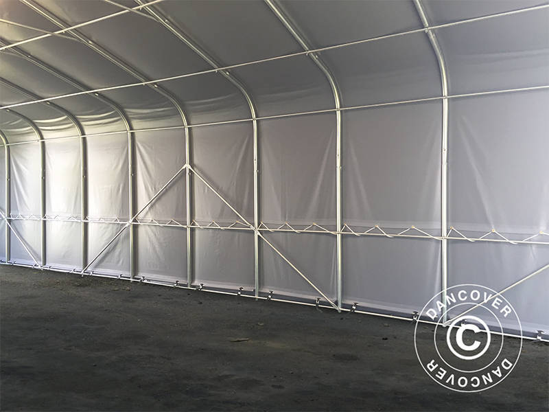 Lagertelt PRO 6x12x3,7m PVC m/hvitt takpanel, Grå - Image 13