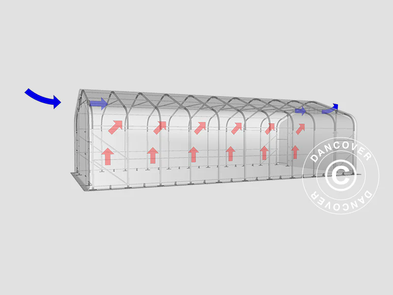 Lagertelt PRO 6x12x3,7m PVC m/hvitt takpanel, Grå - Image 14