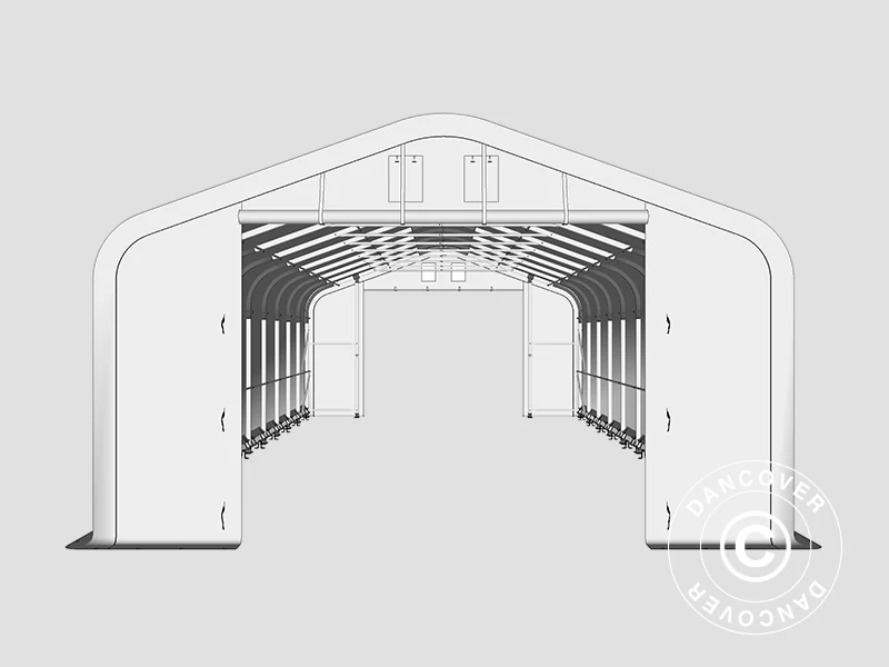 Lagertelt PRO 6x12x3,7m PVC m/hvitt takpanel, Grå - Image 21