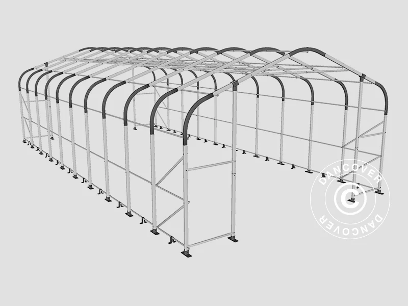 Lagertelt PRO 6x12x3,7m PVC m/hvitt takpanel, Grå - Image 22