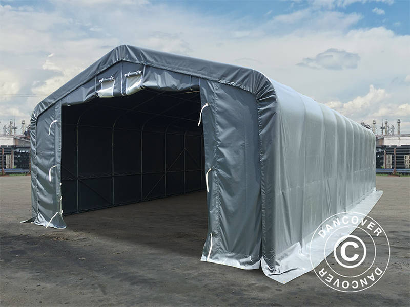 Lagertelt PRO 6x12x3,7m PVC m/hvitt takpanel, Grå - Image 3