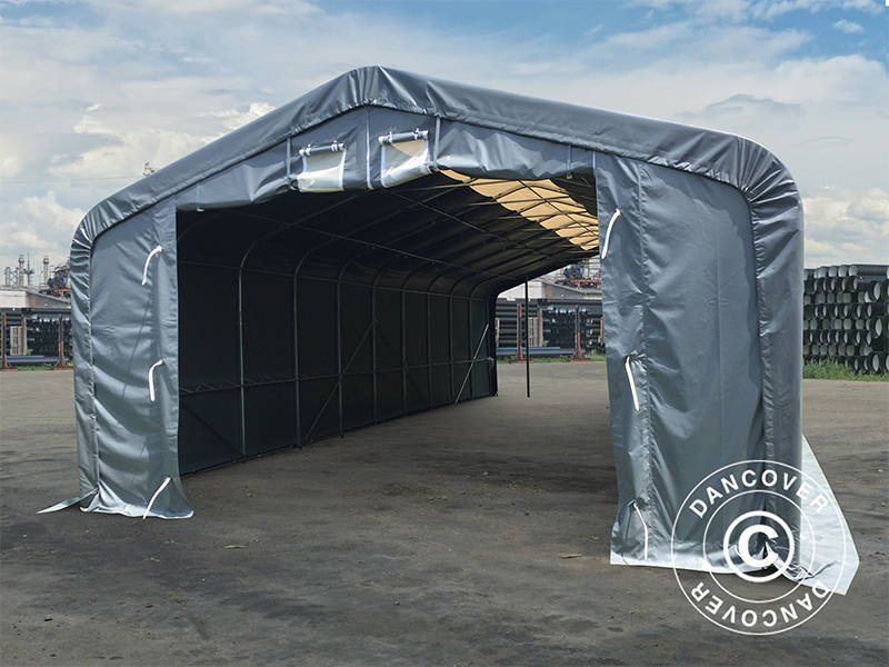 Lagertelt PRO 6x12x3,7m PVC m/hvitt takpanel, Grå - Image 6