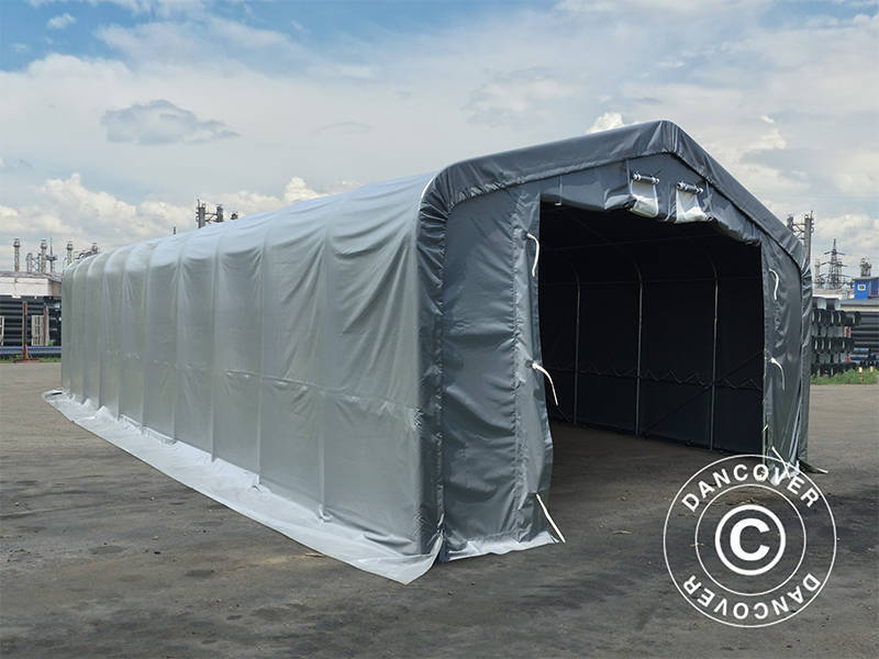 Lagertelt PRO 6x12x3,7m PVC m/hvitt takpanel, Grå - Image 7
