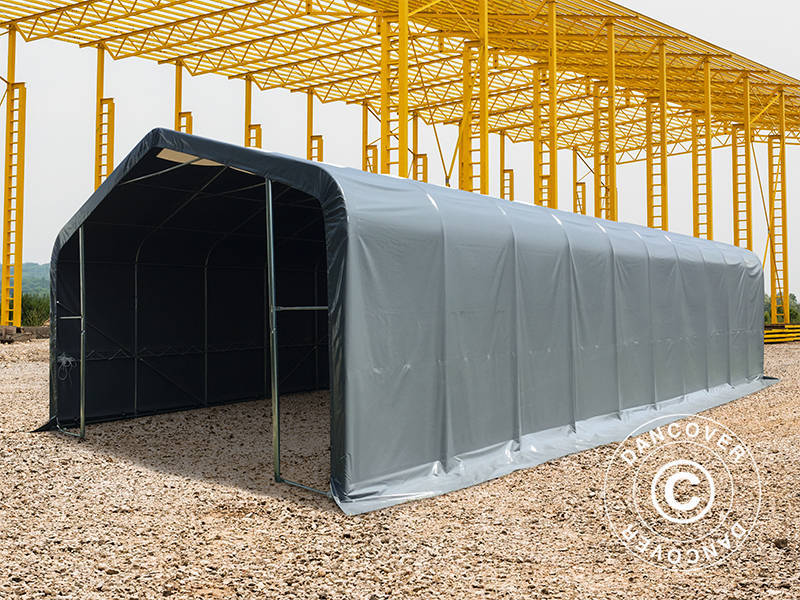 Lagertelt PRO 6x12x3,7m PVC m/hvitt takpanel, Grå - Image 8