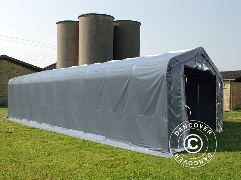 Lagertelt PRO 6x12x3,7m PVC m/hvitt takpanel, Grå - Image 9
