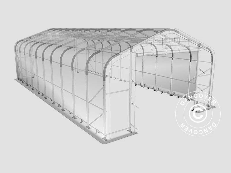 Lagertelt PRO 6x12x3,7m PVC m/hvitt takpanel, Grønn - Image 14
