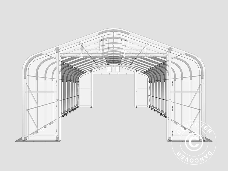 Lagertelt PRO 6x12x3,7m PVC m/hvitt takpanel, Grønn - Image 15