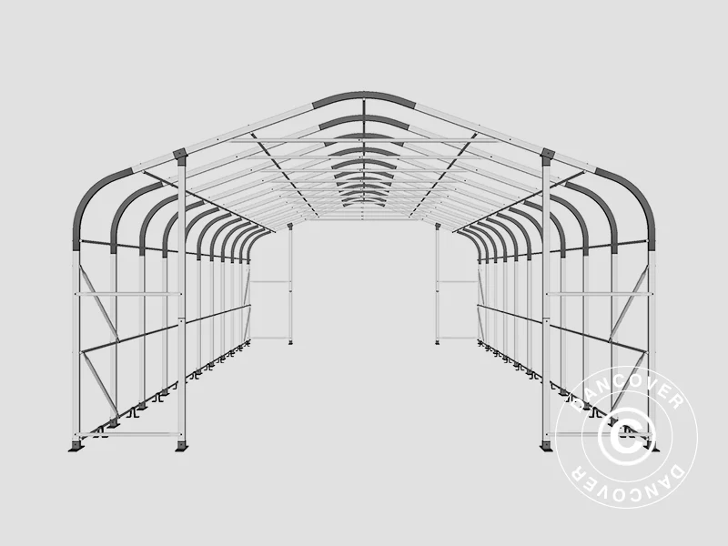 Lagertelt PRO 6x12x3,7m PVC m/hvitt takpanel, Grønn - Image 22