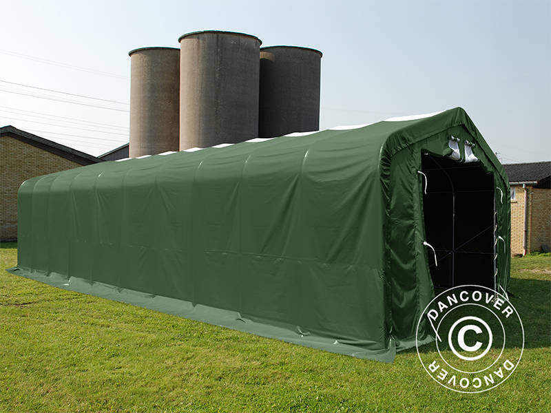 Lagertelt PRO 6x12x3,7m PVC m/hvitt takpanel, Grønn - Image 3