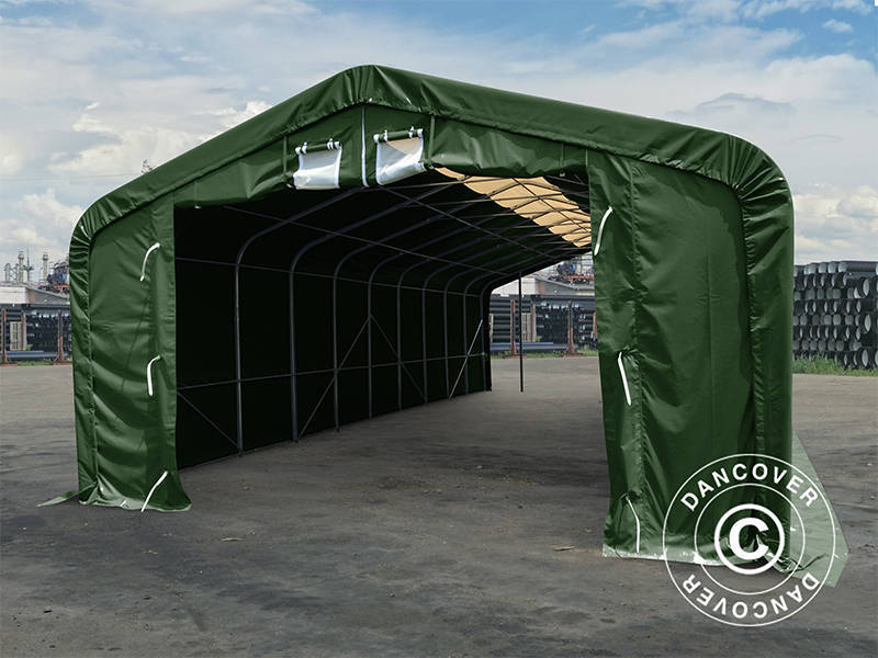 Lagertelt PRO 6x12x3,7m PVC m/hvitt takpanel, Grønn - Image 7