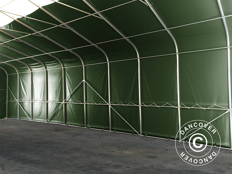 Lagertelt PRO 6x12x3,7m PVC m/hvitt takpanel, Grønn - Image 8