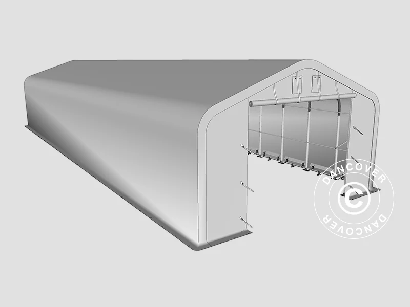 Lagertelt PRO 6x18x3,7m PVC m/hvitt takpanel, Grå - Image 18