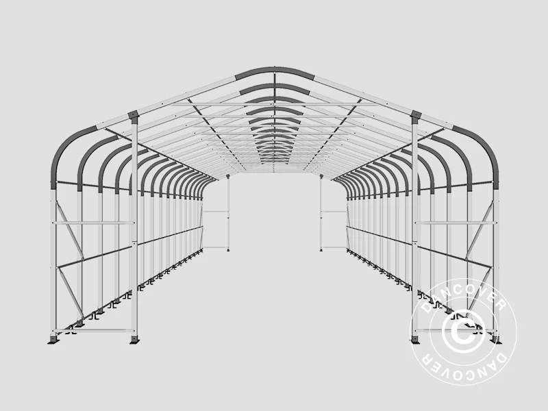 Lagertelt PRO 6x18x3,7m PVC m/hvitt takpanel, Grå - Image 22