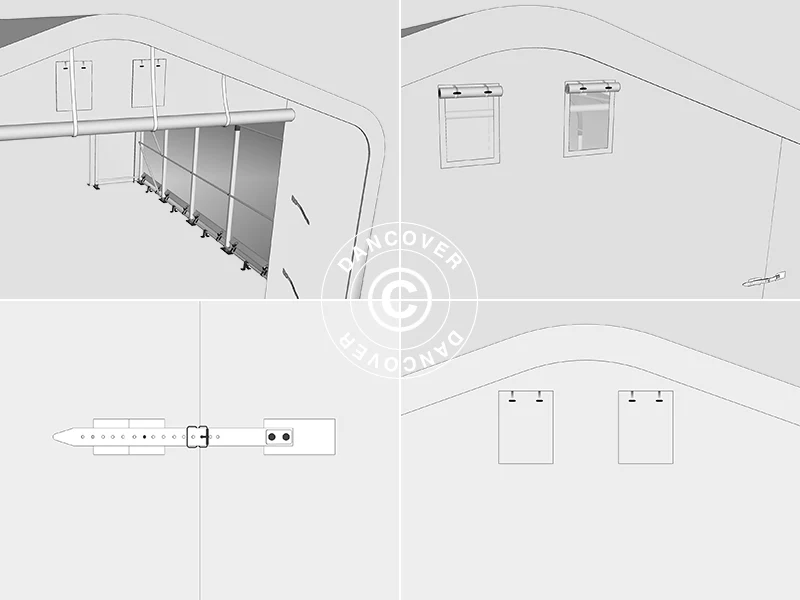 Lagertelt PRO 6x18x3,7m PVC m/hvitt takpanel, Grå - Image 25