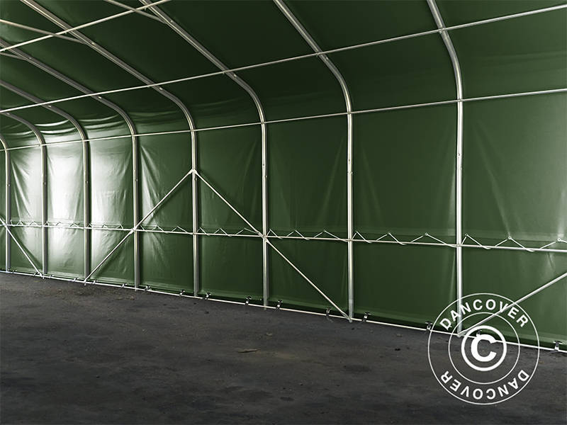 Lagertelt PRO 6x18x3,7m PVC m/hvitt takpanel, Grønn - Image 10