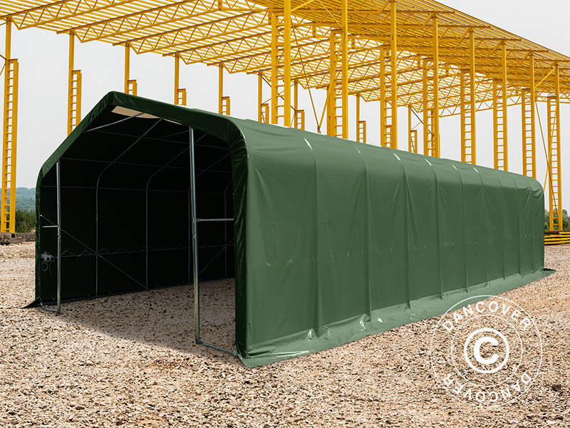Lagertelt PRO 6x18x3,7m PVC m/hvitt takpanel, Grønn - Image 11