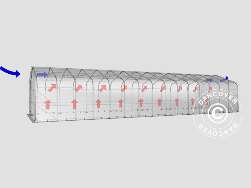 Lagertelt PRO 6x18x3,7m PVC m/hvitt takpanel, Grønn - Image 14