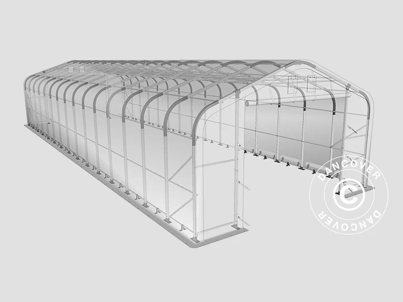 Lagertelt PRO 6x18x3,7m PVC m/hvitt takpanel, Grønn - Image 15