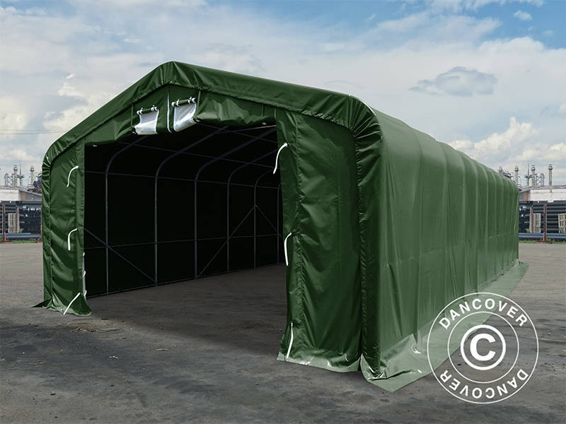 Lagertelt PRO 6x18x3,7m PVC m/hvitt takpanel, Grønn - Image 3